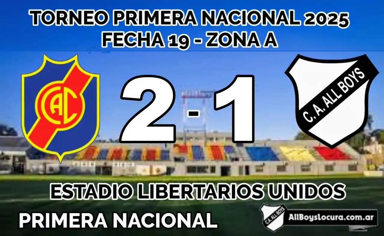 Image from All Boys Locura Web: Dura derrota de All Boys por 2 a 1 en Munro..  Para más información en...