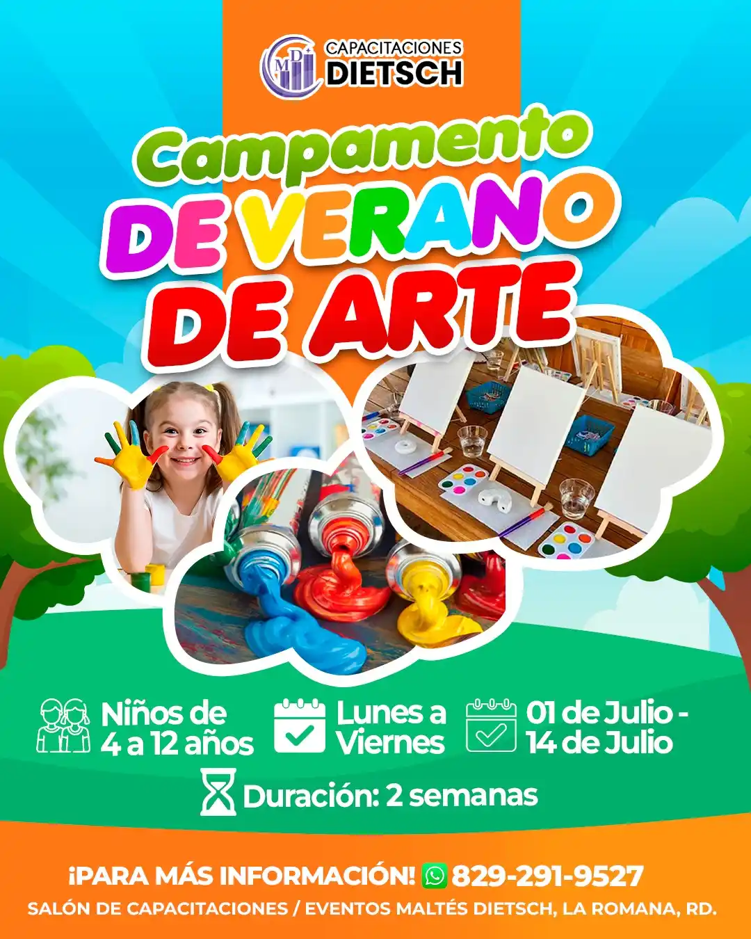 Image from Disi Mota Publicidad Empleos: El *CAMPAMENTO DE VERANO DE ARTE*🖌️ interactivo es un programa para n...