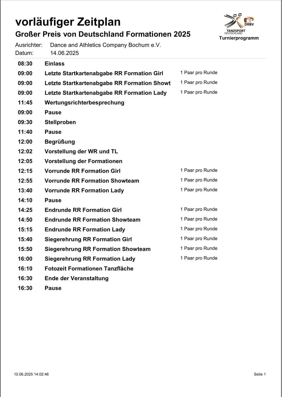 Offizieller Info-Kanal Rock'n'Roll DM Einzel und GPvD der Formationen post