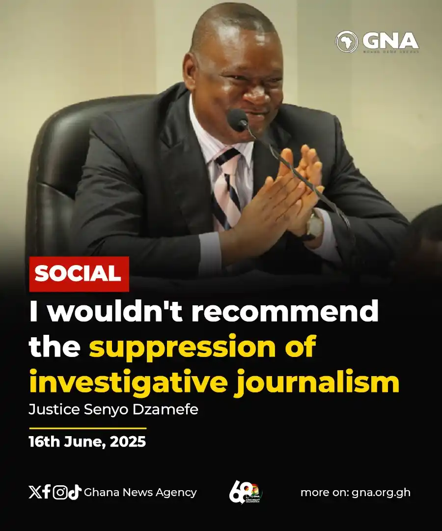 Image from Ghana News Agency: I wouldn't recommend the suppression of investigative journalism.—Just...