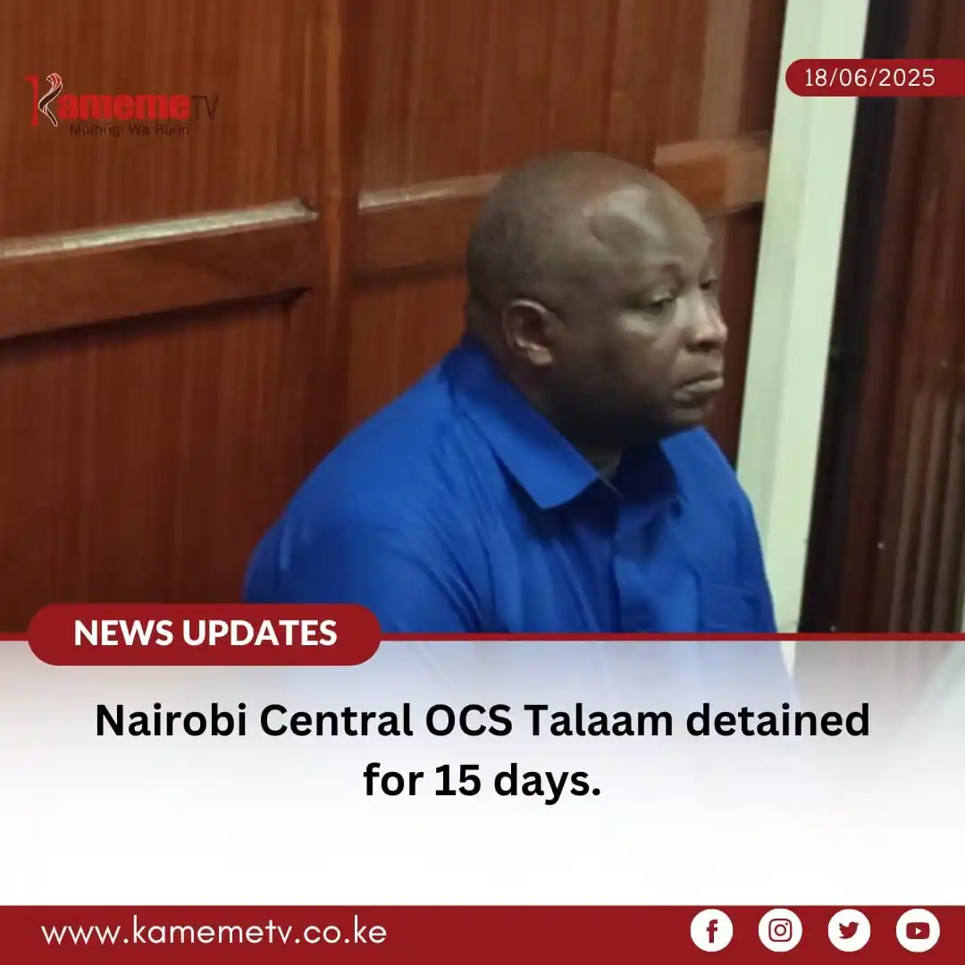 Image from Kameme Tv: Igooti ria Nairobi kuhingira OCS wa ceceni ya borithi ya Central Samso...