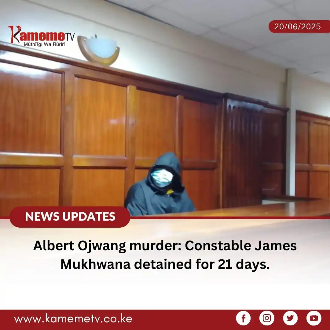 Image from Kameme Tv: Igoti ria Nairobi guathana kuhingirwo kwa Constable James Mukhwana, ur...