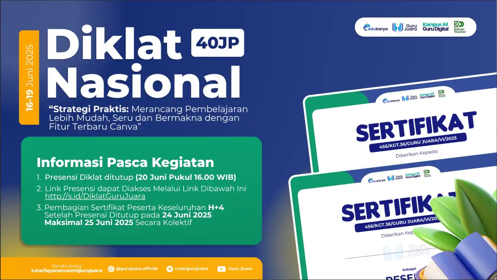 Image from Guru Juara Official: *INFO PENTING! TATA CARA & JADWAL PENERIMAAN SERTIFIKAT DIKLAT 40 JP* ...