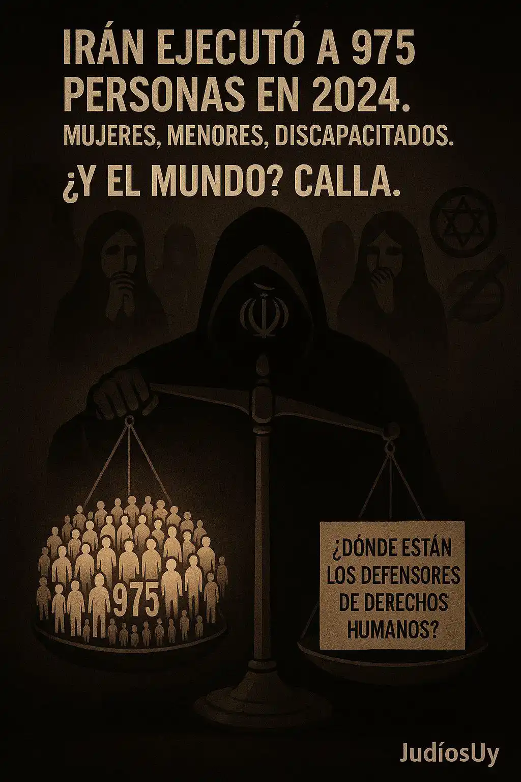Image from Noticias de Venezuela: Irán ejecutó a 975 personas en 2024. Mujeres. Menores. Discapacitados....