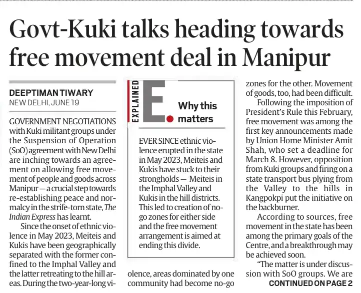Image from KUKI UNITED: June 21, 2025 Saturday *Govt-Kuki talks heading towards free ...