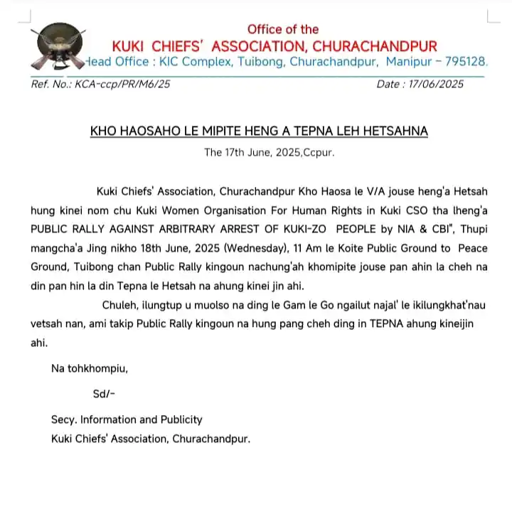 Image from KUKI UNITED: Kuki Chiefs' Association, Churachandpur Kho Haosa le V/A jouse heng'a ...