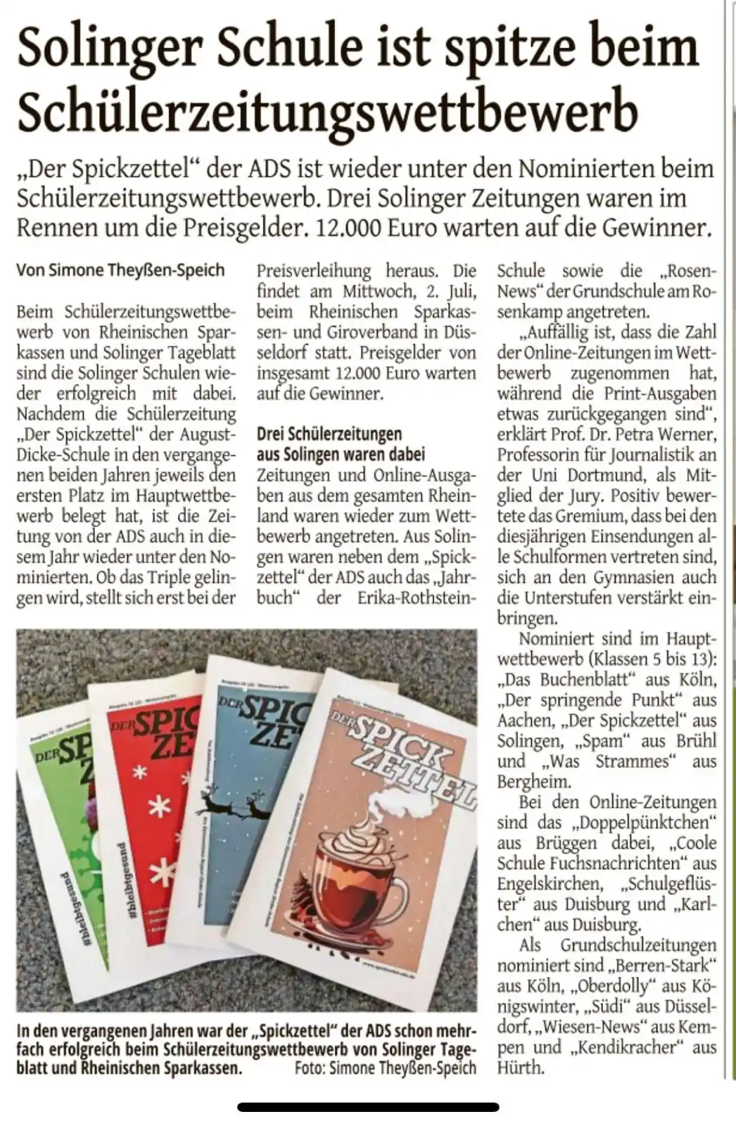 Schülerzeitung „Der Spickzettel“ 🗞️ post