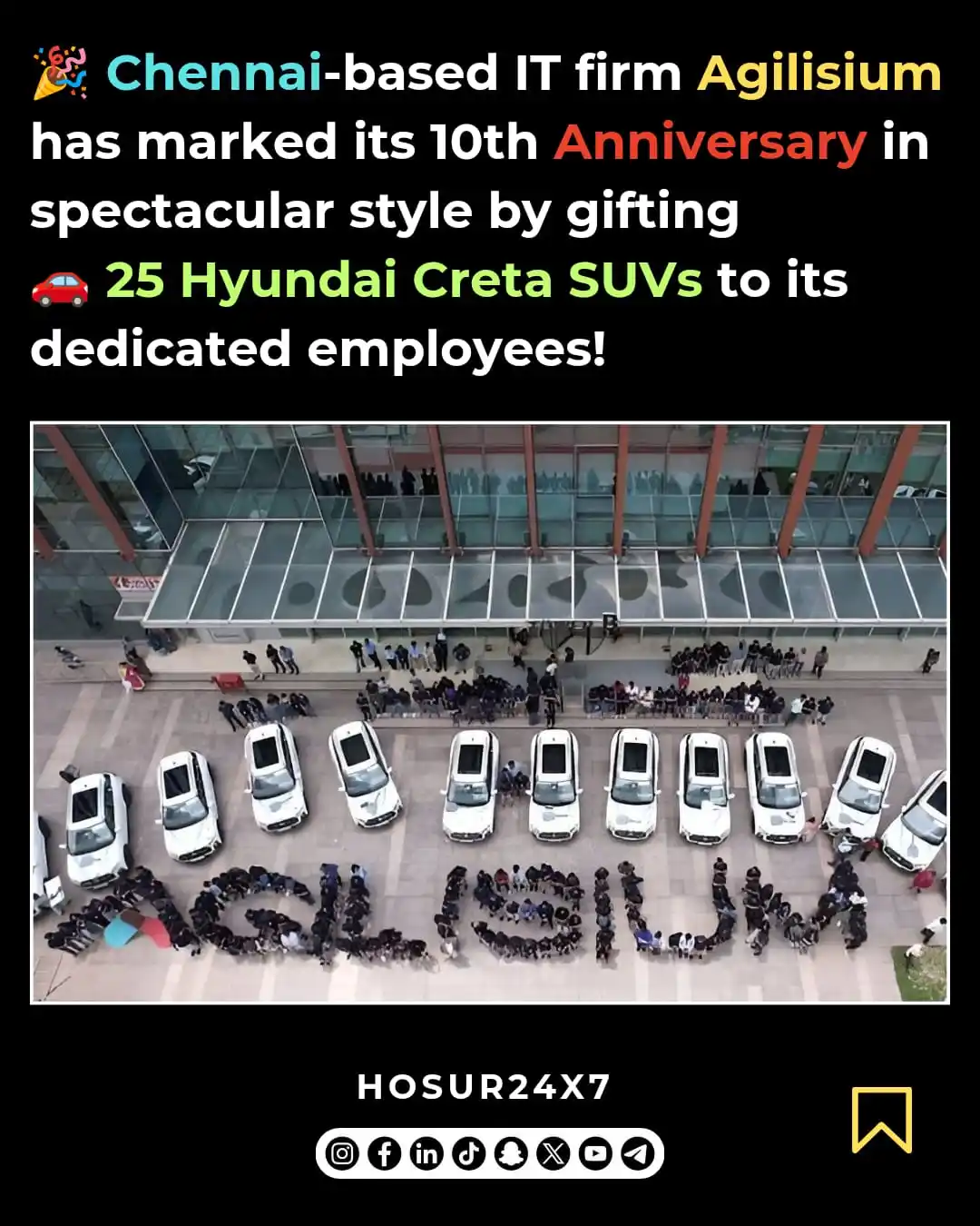Image from HOSUR24X7 -OFFICIAL: 🚨 Massive Celebration at Agilisium!  🎉 Chennai-based IT firm Agilisi...