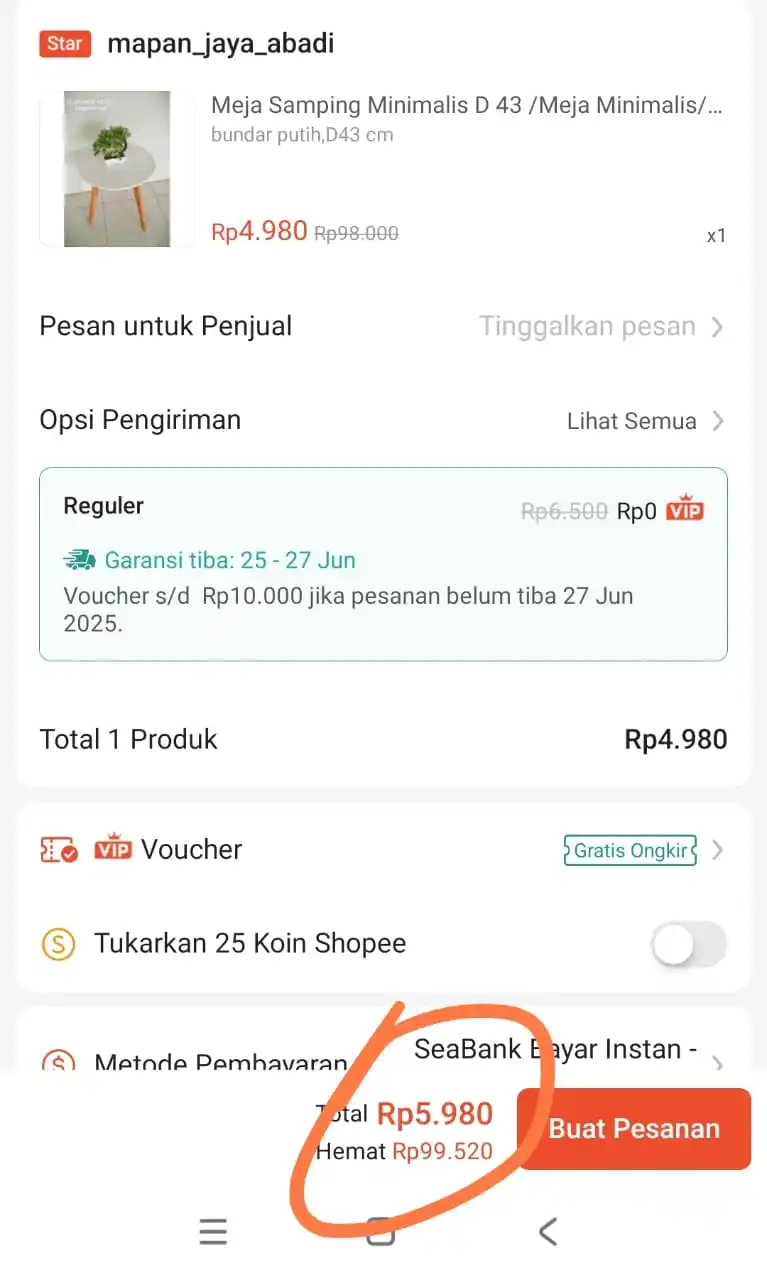 Image from Info Garapan Promo Indomaret Alfamart Racun Shopee Lazada Tokopedia Blibli Tiktok Superin Gojek Grab: Meja bundar cuma 5ribuan Harga asli 38rb Drama ga nii  https://s.shope...