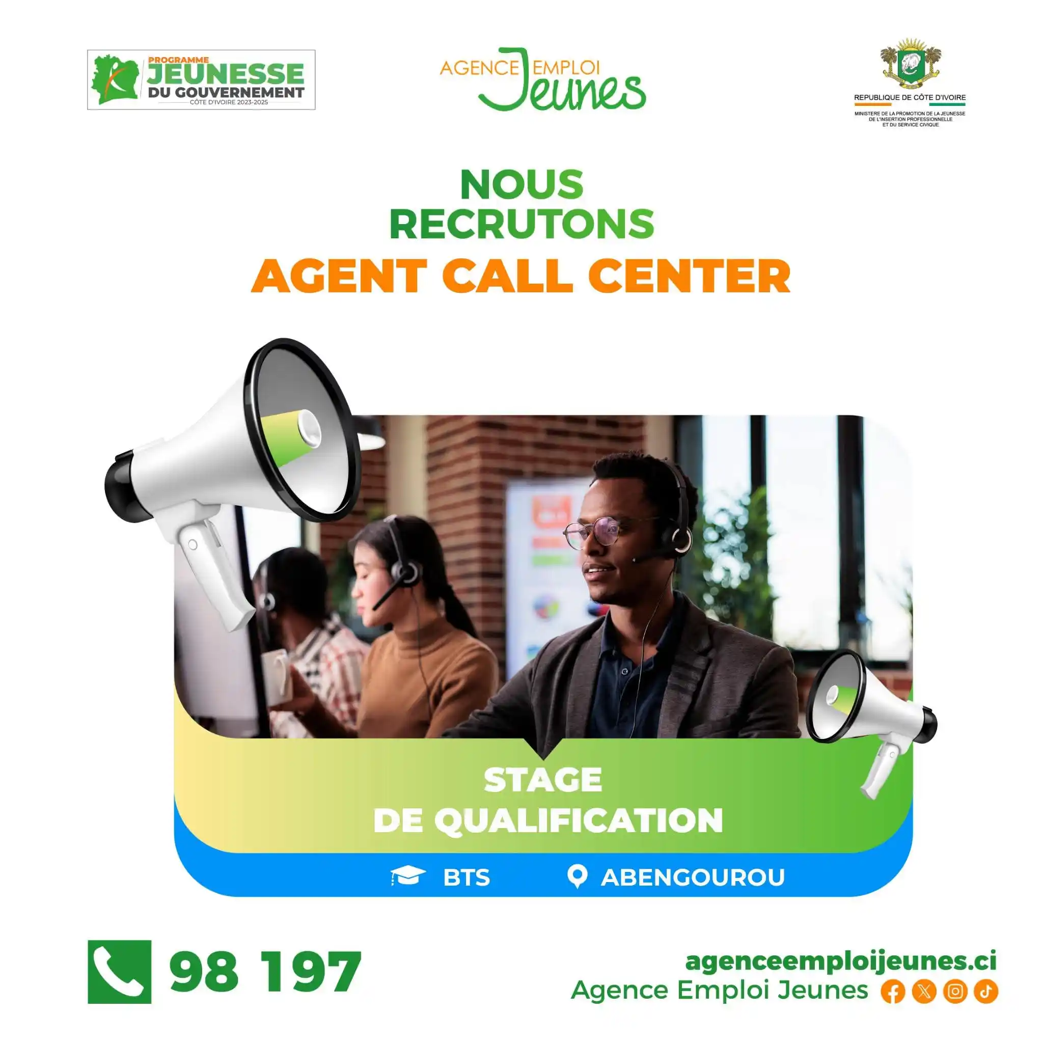 Image from MINISTÈRE DE LA PROMOTION DE LA JEUNESSE, DE L'INSERTION PROFESSIONNELLE ET DU SERVICE CIVIQUE: OFFRE DE 𝐒𝐓𝐀𝐆𝐄 L’Agence Emploi Jeunes recherche 𝟕 stagiaires �...