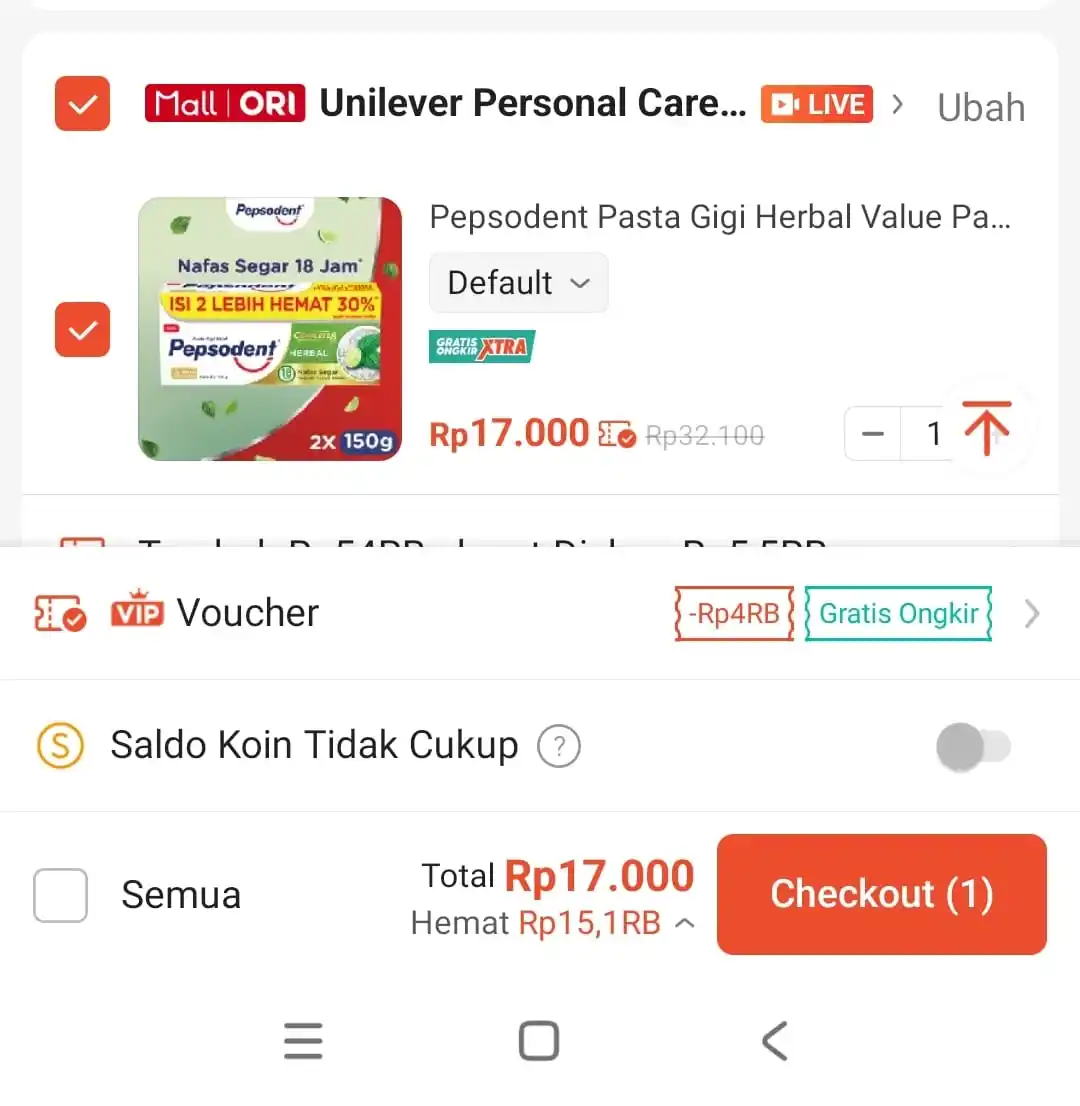 Image from Info Garapan Promo Indomaret Alfamart Racun Shopee Lazada Tokopedia Blibli Tiktok Superin Gojek Grab: Pepsodent herbal valuepack isi 2 pcs jdi 17rb pake vc vip 4rb https://...