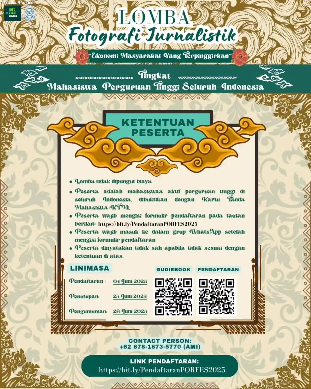 Image from LPM GEMERCIK: 🎉 *PERLOMBAAN PORFES 2025 RESMI DIBUKA!*  📢 Halo, Sobat Poros! Tahun...