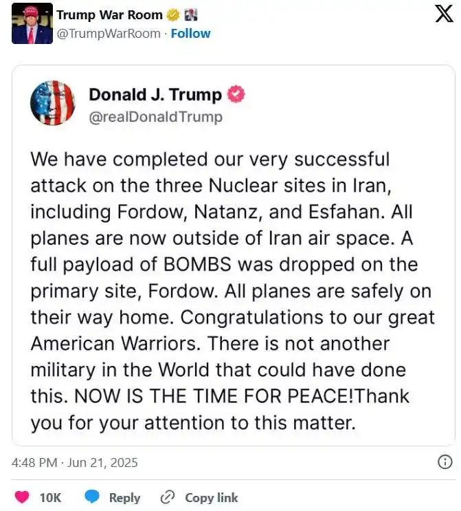 Image from Daily Mirror News: President Donald Trump Says the United States Has Attacked Iran...