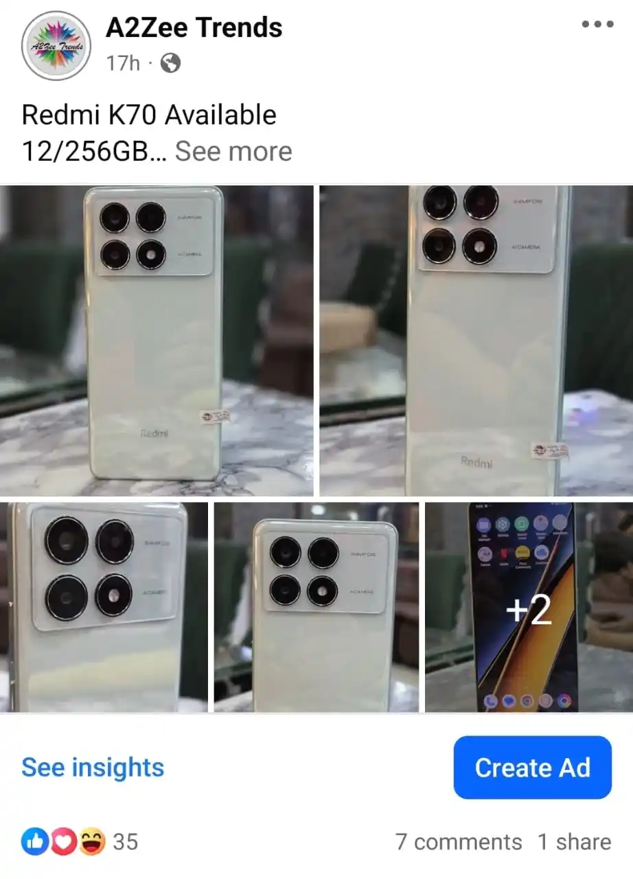 Image from A2Zee Trends: Redmi K70 Available 12/256GB PTA ✅️ Price : 79,999/- Call/Inbox/W...