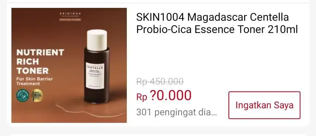 Image from Info Garapan Promo Indomaret Alfamart Racun Shopee Lazada Tokopedia Blibli Tiktok Superin Gojek Grab: Rp60.000 ⏰00:00 WIB SKIN1004 Magadascar Centella Probio-Cica Essence...