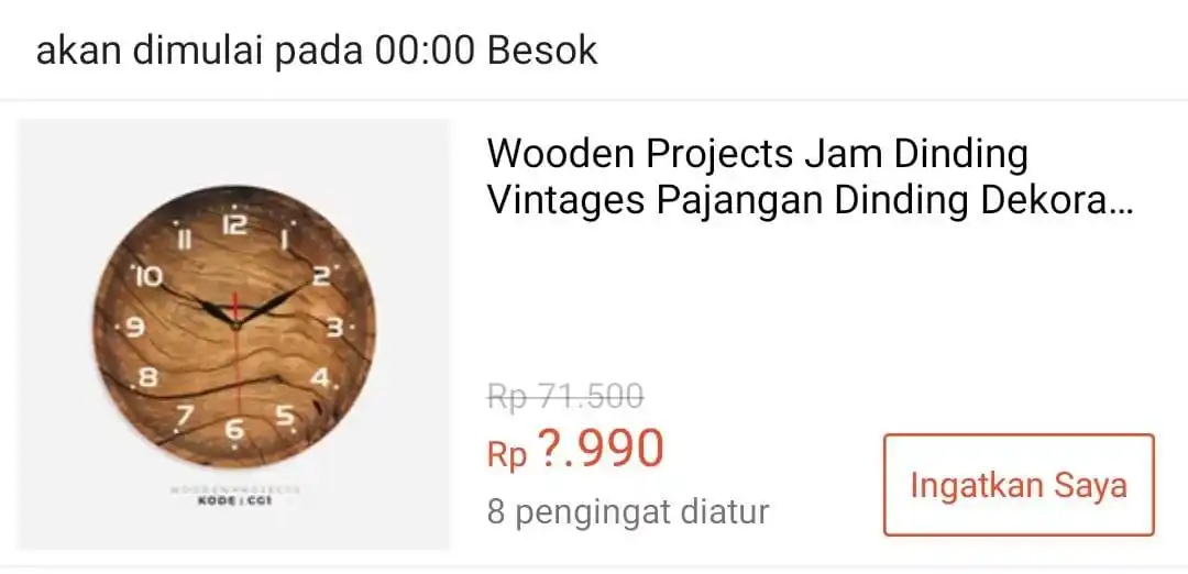 Image from Info Garapan Promo Indomaret Alfamart Racun Shopee Lazada Tokopedia Blibli Tiktok Superin Gojek Grab: Rp9.990 ⏰ 00:00 WIB Wooden Projects Jam Dinding Vintages Pajangan Din...