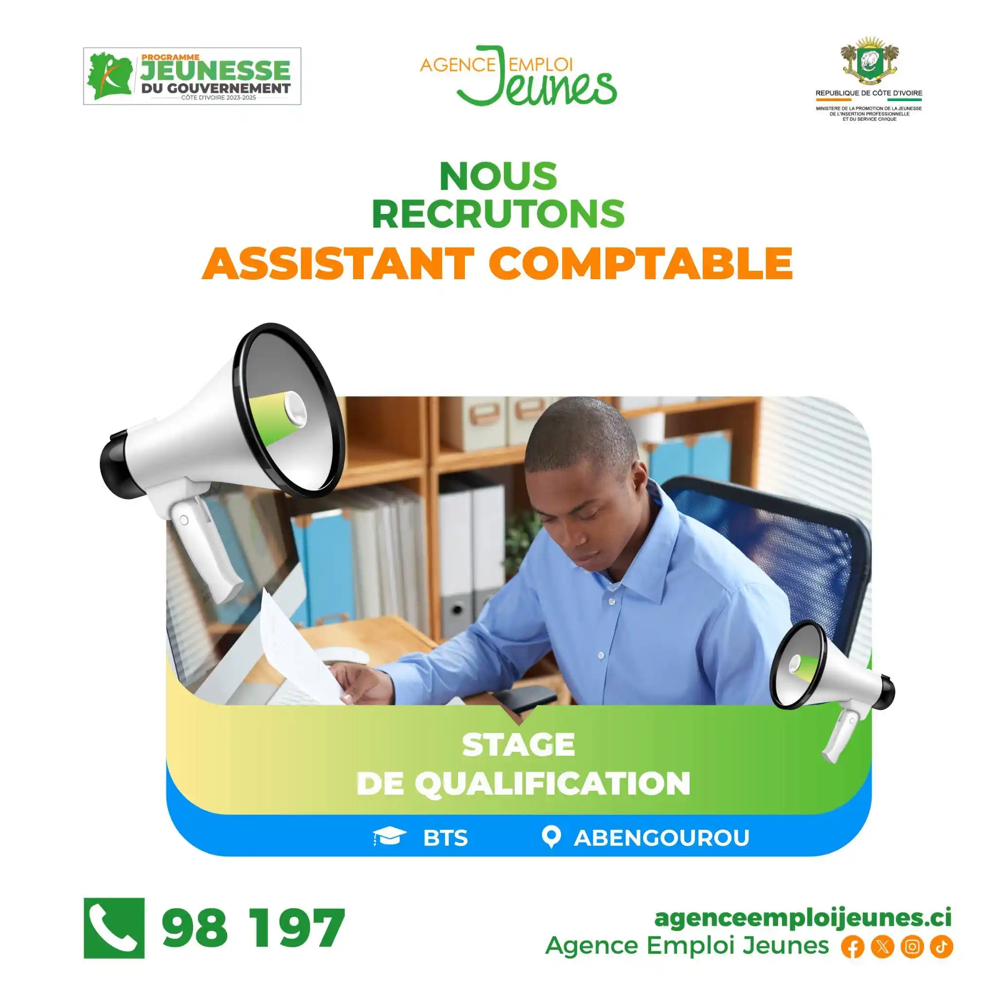 Image from MINISTÈRE DE LA PROMOTION DE LA JEUNESSE, DE L'INSERTION PROFESSIONNELLE ET DU SERVICE CIVIQUE: 𝐒𝐓𝐀𝐆𝐄   𝐎𝐩𝐩𝐨𝐫𝐭𝐮𝐧𝐢𝐭𝐞́ 𝐚̀ 𝐬𝐚𝐢𝐬𝐢𝐫 𝐚̀ 𝐀𝐛𝐞𝐧𝐠𝐨...