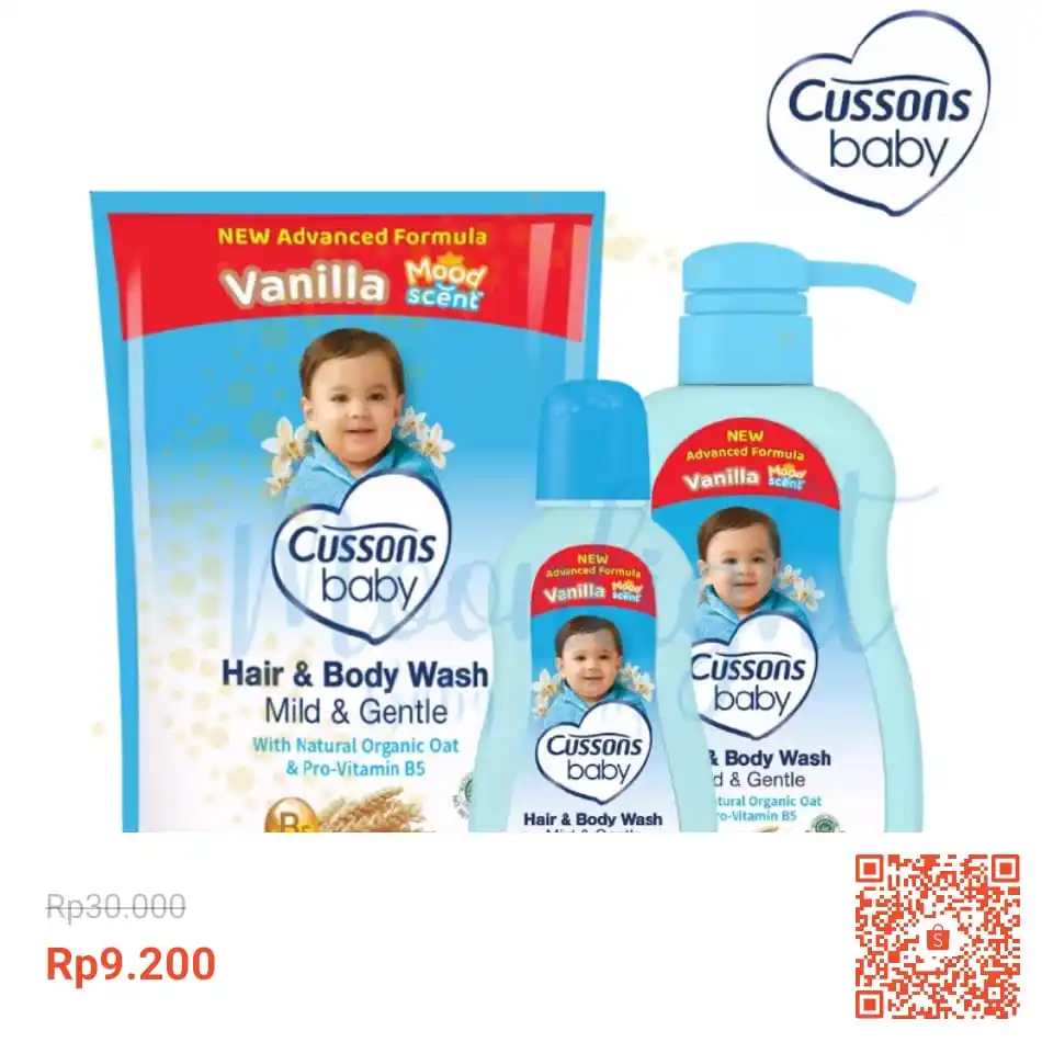 Image from Info Garapan Promo Indomaret Alfamart Racun Shopee Lazada Tokopedia Blibli Tiktok Superin Gojek Grab: Temukan Cussons Baby Hair & Body Wash Mild & Gentle - Sabun Shampoo Ba...