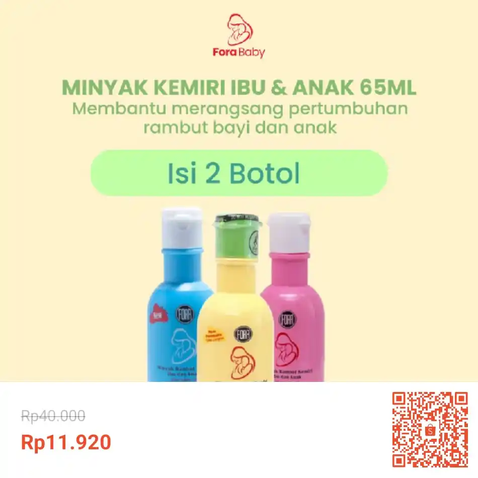 Image from Info Garapan Promo Indomaret Alfamart Racun Shopee Lazada Tokopedia Blibli Tiktok Superin Gojek Grab: Temukan Fora Natures Minyak Kemiri Penumbuh Rambut Bayi Dan Anak 65ml ...