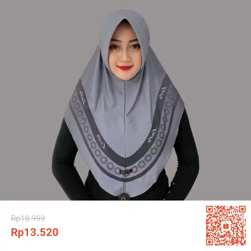 Image from Info Garapan Promo Indomaret Alfamart Racun Shopee Lazada Tokopedia Blibli Tiktok Superin Gojek Grab: Temukan Indah Store - Hijab Instan Bergo Pet Motif Gisella By Laila se...