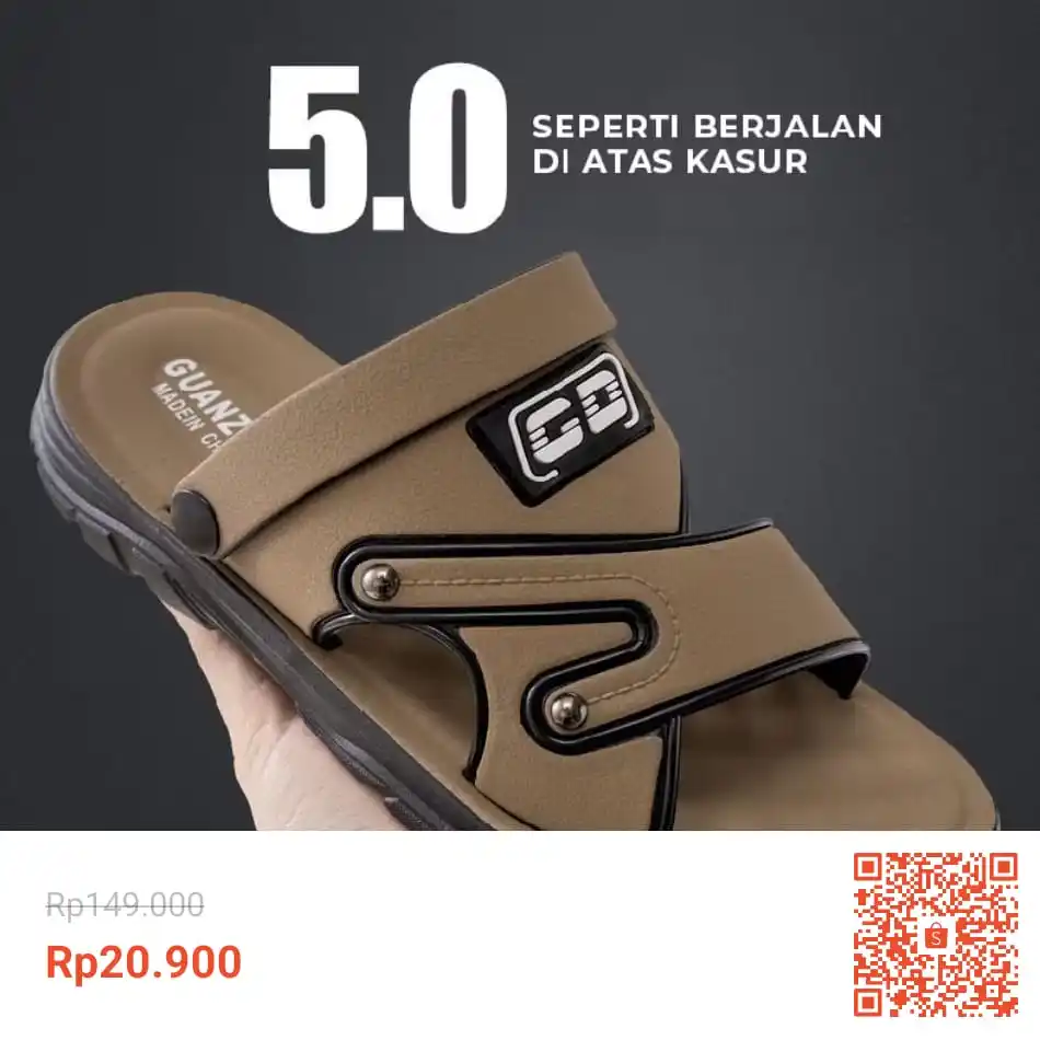 Image from Info Garapan Promo Indomaret Alfamart Racun Shopee Lazada Tokopedia Blibli Tiktok Superin Gojek Grab: Temukan Sandal Pria Kulit ANTI PUTUS Terbaru MK 30 Sendal Pria Cowok K...