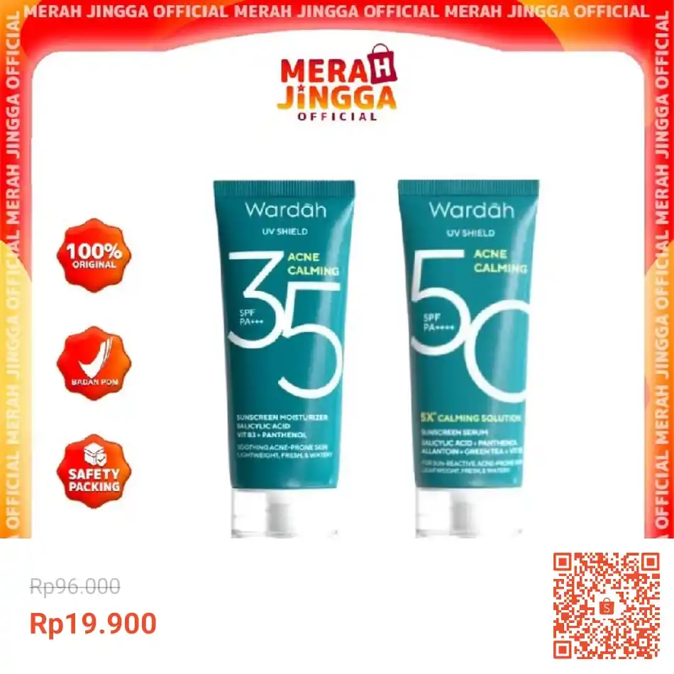 Image from Info Garapan Promo Indomaret Alfamart Racun Shopee Lazada Tokopedia Blibli Tiktok Superin Gojek Grab: Temukan WARDAH UV Shield Acne Calming Sunscreen Spf50 | Spf35 Pa++++ |...