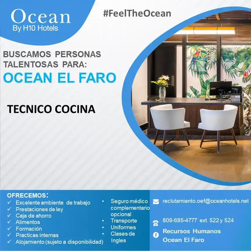 Image from Disi Mota Publicidad Empleos: Uvero Alto reclutamiento.oef@oceanhotels.net 809-685-4777 ext. 522 y...