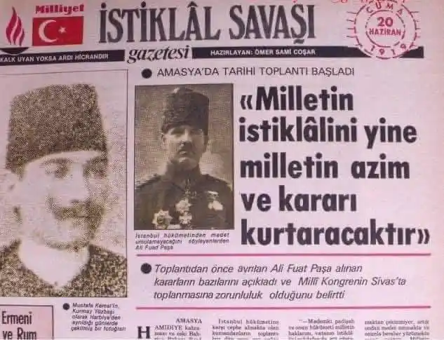 Image from Onedio: 106 yıl önce bugün, Amasya Genelgesi yayımlandı. 🇹🇷"Milletin istikl...