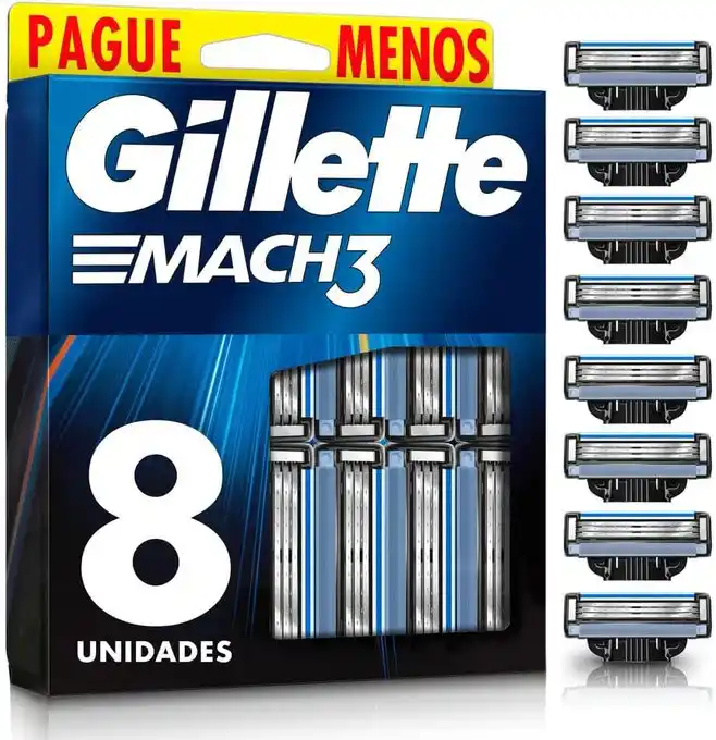 Image from Vizzuali Ofertas: 8 un. Cargas Gillette Mach3 Por R$ 45 em 2x https://amzn.to/4edTeR...