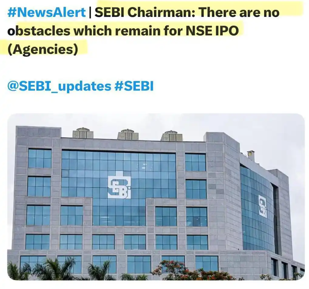 Image from Share market talks: 🚨 *Big Update on NSE IPO!* 🚨 👨⚖️ *SEBI Chairman confirms:* “ _No ...