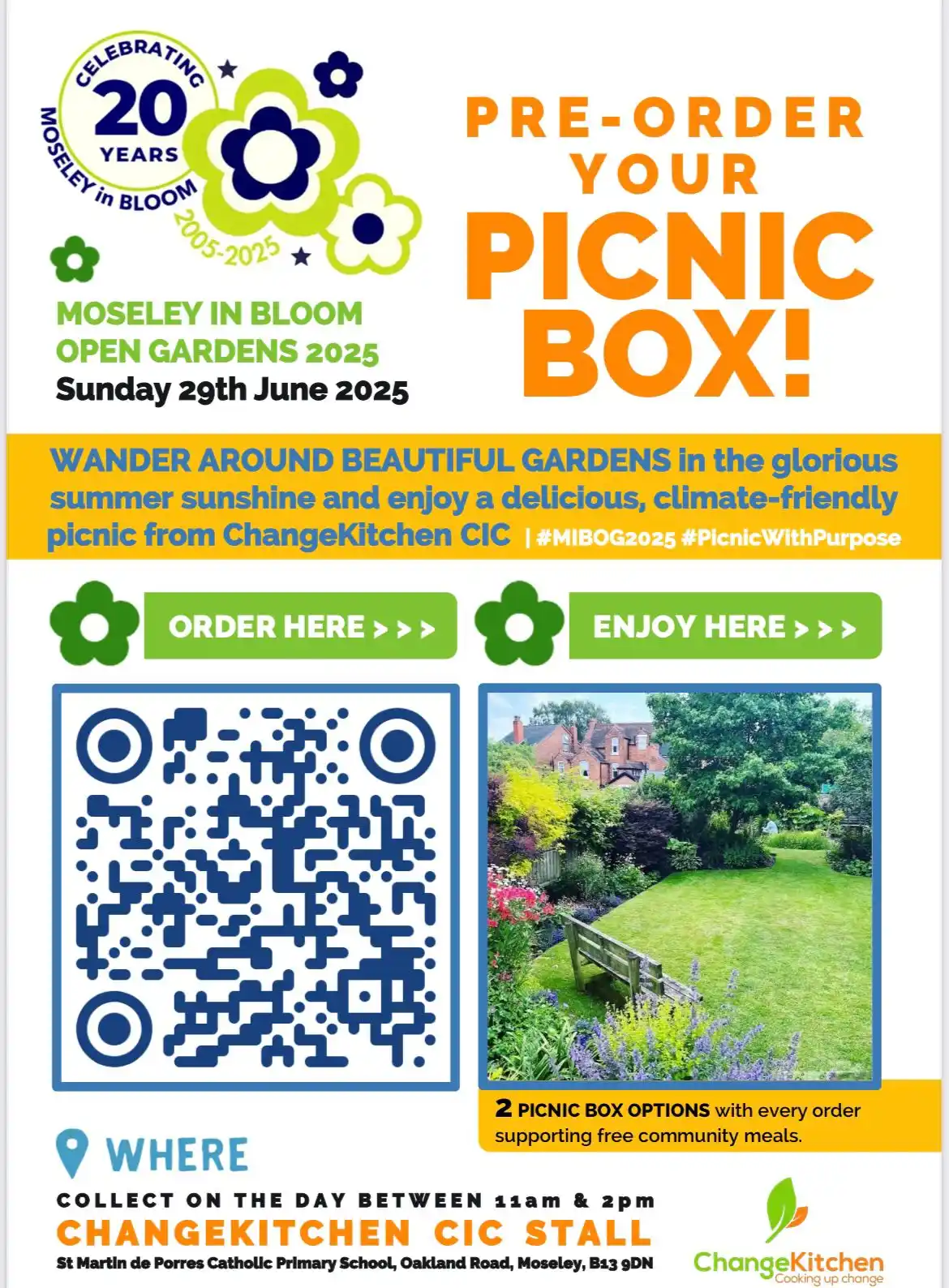 Image from Updates from Cllr Izzy Knowles: Change Kitchen CIC has termed up with Moseley in Bloom to offer picnic...