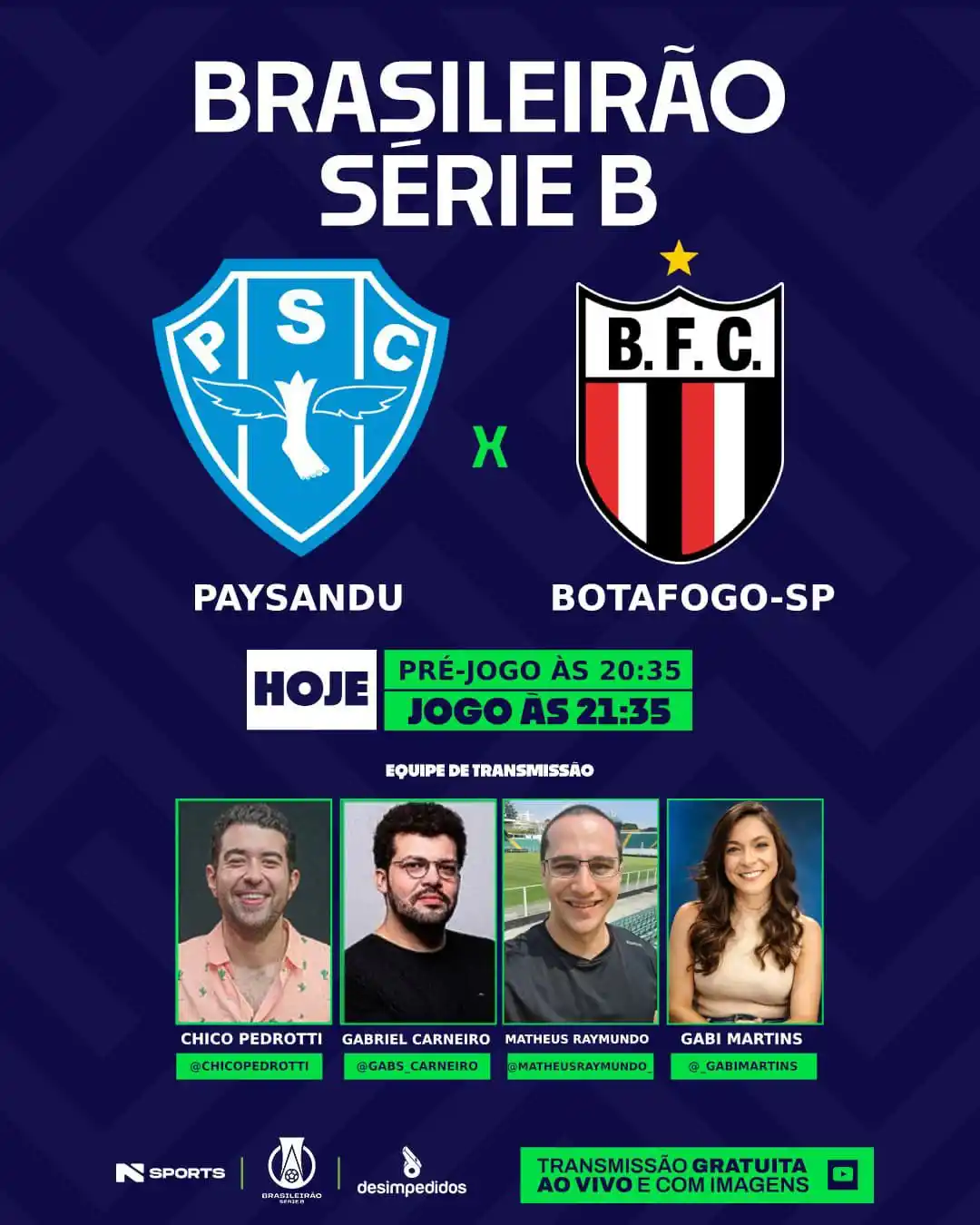 Image from Desimpedidos: *COMEÇOU A SÉRIE B NO DESIMPA! 🚨🤩*  Vem que tem TUDO *AO VIVO, GRATU...