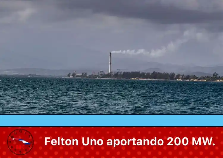Image from Última Hora Cuba🇨🇺: 🔴🇨🇺Felton Uno aportando 200 MW. 🏭A pesar de la complicada situaci...
