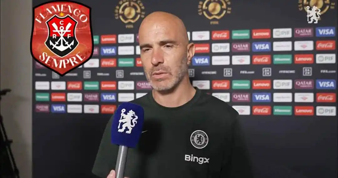 Image from FLAMENGO SEMPRE: Enzo Maresca, técnico do Chelsea, após derrota por 3 a 1 para o Flamen...