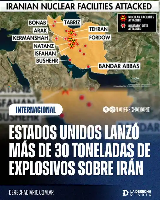 Image from NOTICIAS VENEZUELA: Estados Unidos lanzó 30 toneladas de explosivos sobre Irán durante el ...