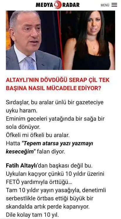 Image from Tim İstişare: Fatih Altaylı’nın ofisinde o dönem sevgilisi olan Serap Çil’i hem taci...