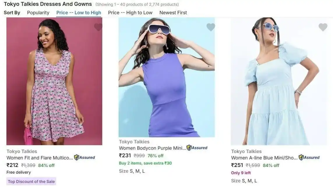 Image from FLIPSHOPE - Deals and Offers: Flipkart | Loot : Upto 90% Off Tokyo Talkies Women's Clothing. Sweats...