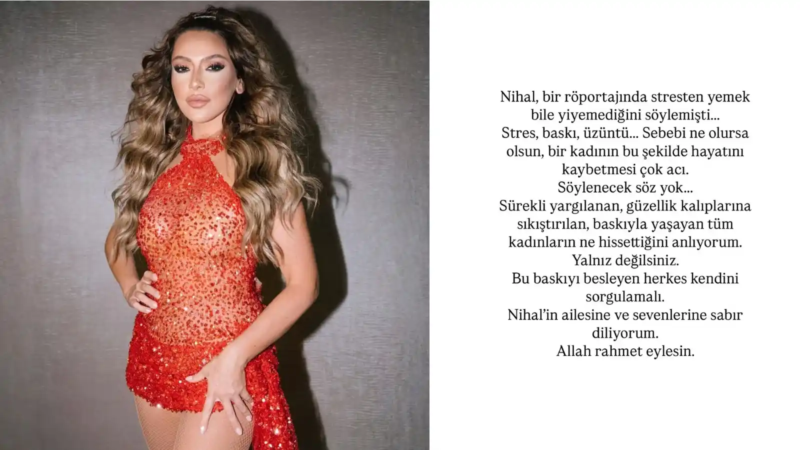 Image from Onedio: Hadise'den, Nihal Candan hakkında paylaşım:  "Nihal, bir röportajında ...