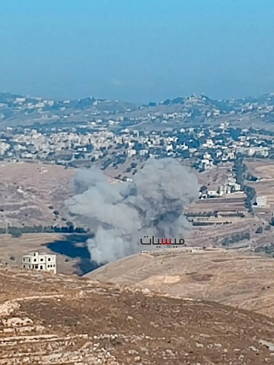 Image from Bintjbeil.org بنت جبيل: 🚨🚨معلومات عن غارة او سقوط صاروخ اعتراضي في المنطقة الواقعة بين بلدات...