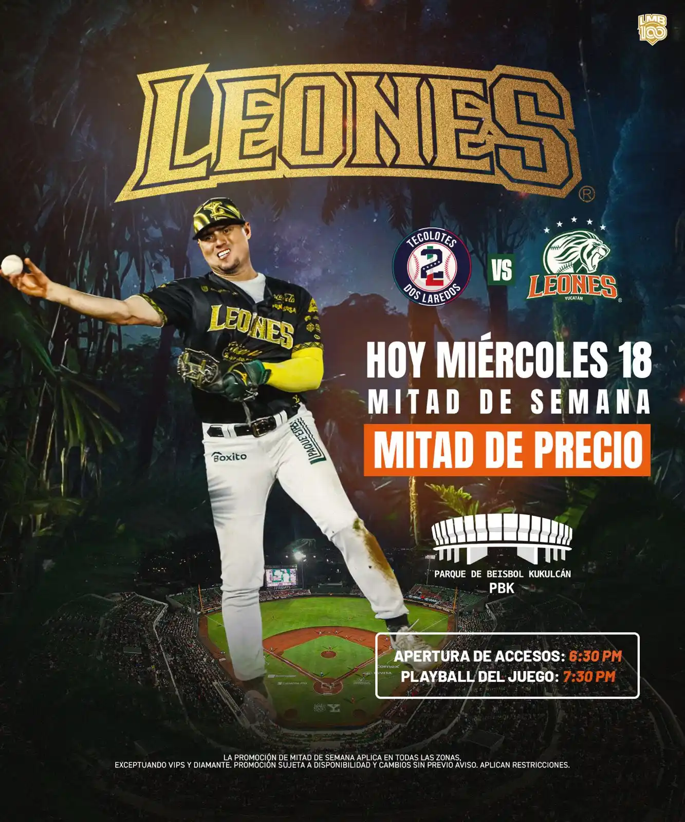 Image from Leones de Yucatán: ¡Miércoles con M de Mitad de precio!😮💨 TODOS A LA CUEVA🏟️❤️🔥 🎟...