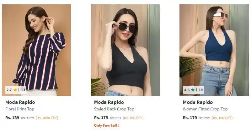 Image from FLIPSHOPE - Deals and Offers: Moda Rapido Women's Tops Start @139. https://mytr.cc/hyrwcu9...