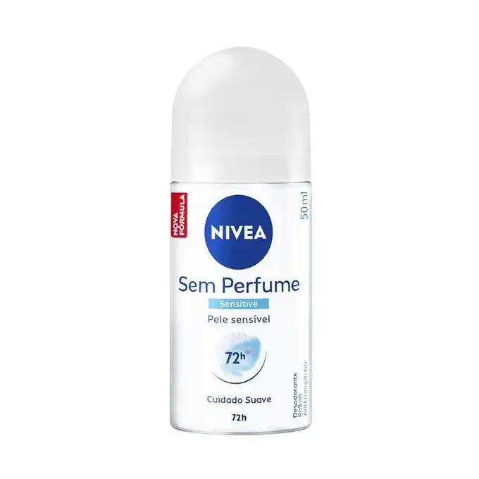 Image from Vizzuali Ofertas: NIVEA Desodorante Antitranspirante Roll On Sem Perfume 50ml  Por R$ 7,...