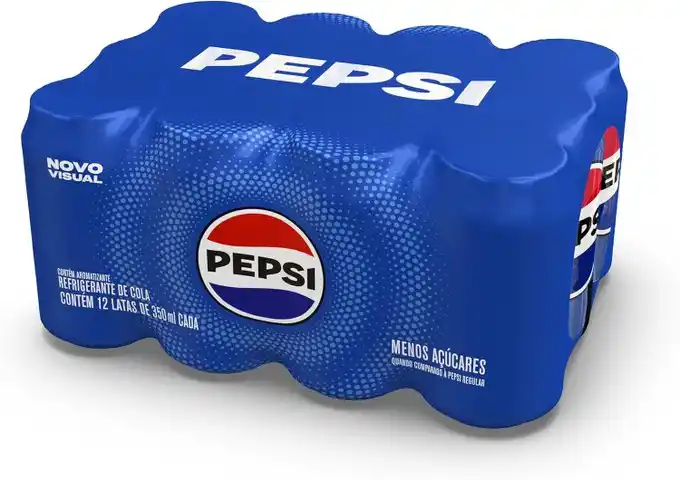 Image from Vizzuali Ofertas: Pack de Refrigerante Pepsi Lata 350ML 12 Unidades 💵 R$22,92 (em recor...