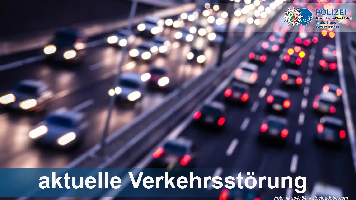 Image from Polizei NRW Siegen-Wittgenstein: *Pannen-Lkw sorgt derzeit für massive Verkehrsbehinderungen im Raum Si...