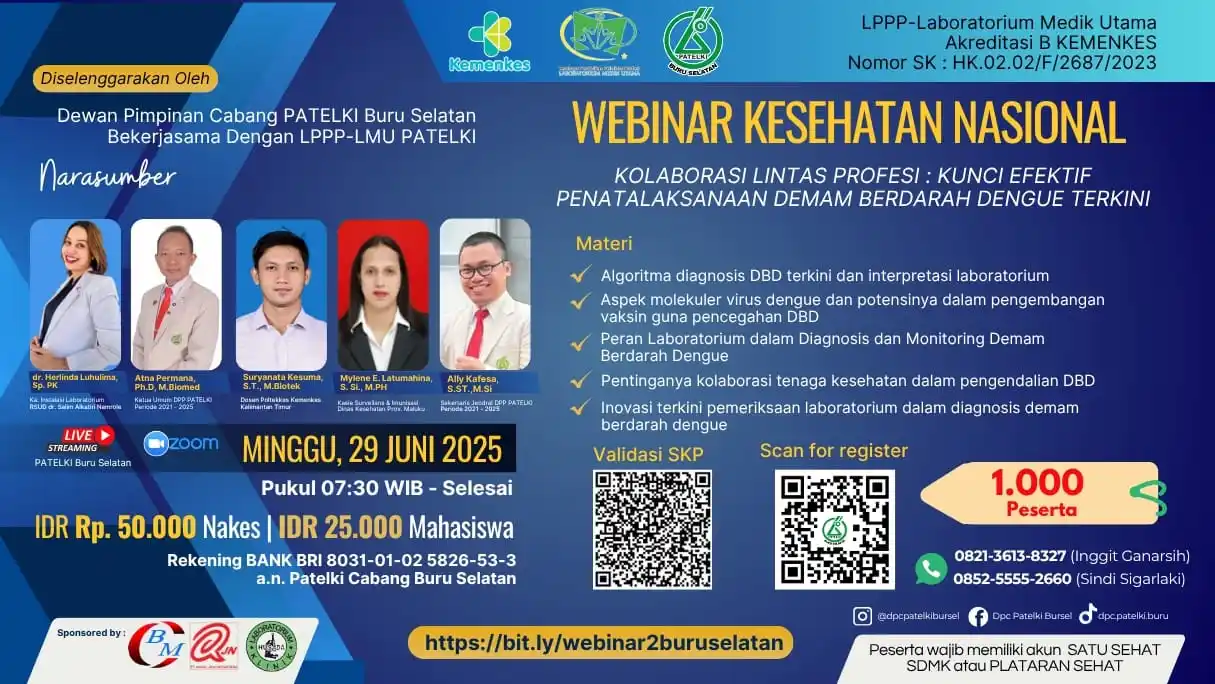 Image from WEBINAR SKP KEMENKES: _Salam Sehat_ 🩺  _DPC Patelki Buru Selatan Bekerjasama dengan LPPP-LM...