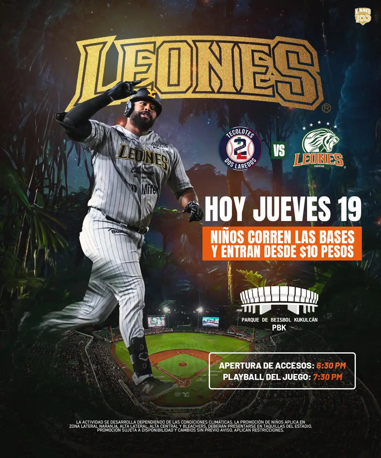 Image from Leones de Yucatán: ¡SIGAMOS RUGIENDO JUNTOS!🤜🏼🤛🏼🦁 Los niños podrán correr las bases...