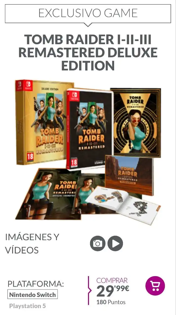 Image from ¡Ragnachollos!: ‼️ Tomb Raider Remastered Deluxe sw a 29,99€! https://www.game.es/tom...