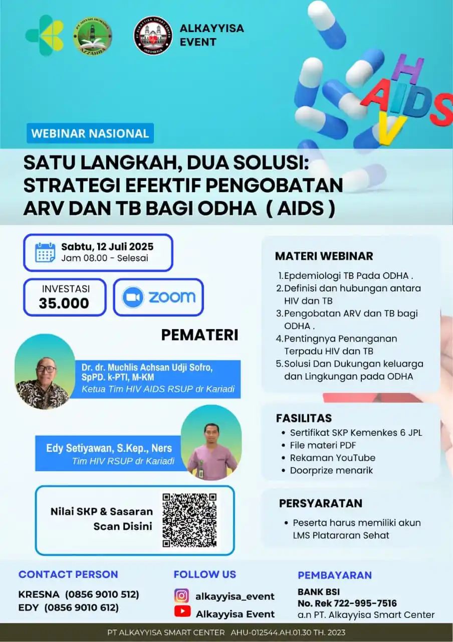Image from WEBINAR SKP KEMENKES: *Webinar Nasional Alkayyisa Event*  *SATU  LANGKAH 2 SOLUSI : STRATEGI...