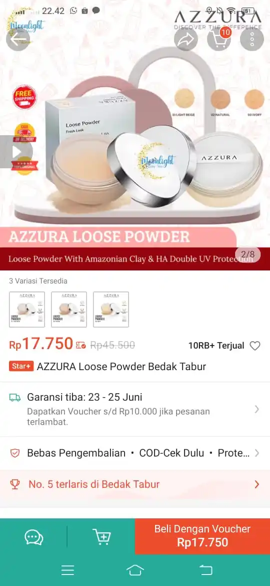 Image from Racun Promo Shopee 🛒: Azzura loose powder https://s.shopee.co.id/BIEFcGlqr?share_channel_cod...