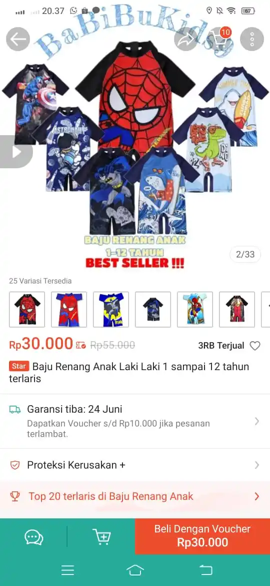 Image from Racun Promo Shopee 🛒: Baju renang anak laki 1-12 tahun banyk motif https://s.shopee.co.id/9...